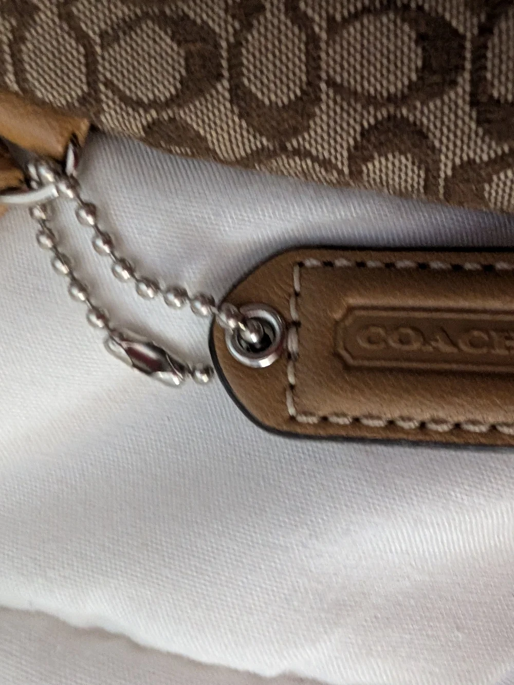 Coach Brown Signature Canvas Wristlet